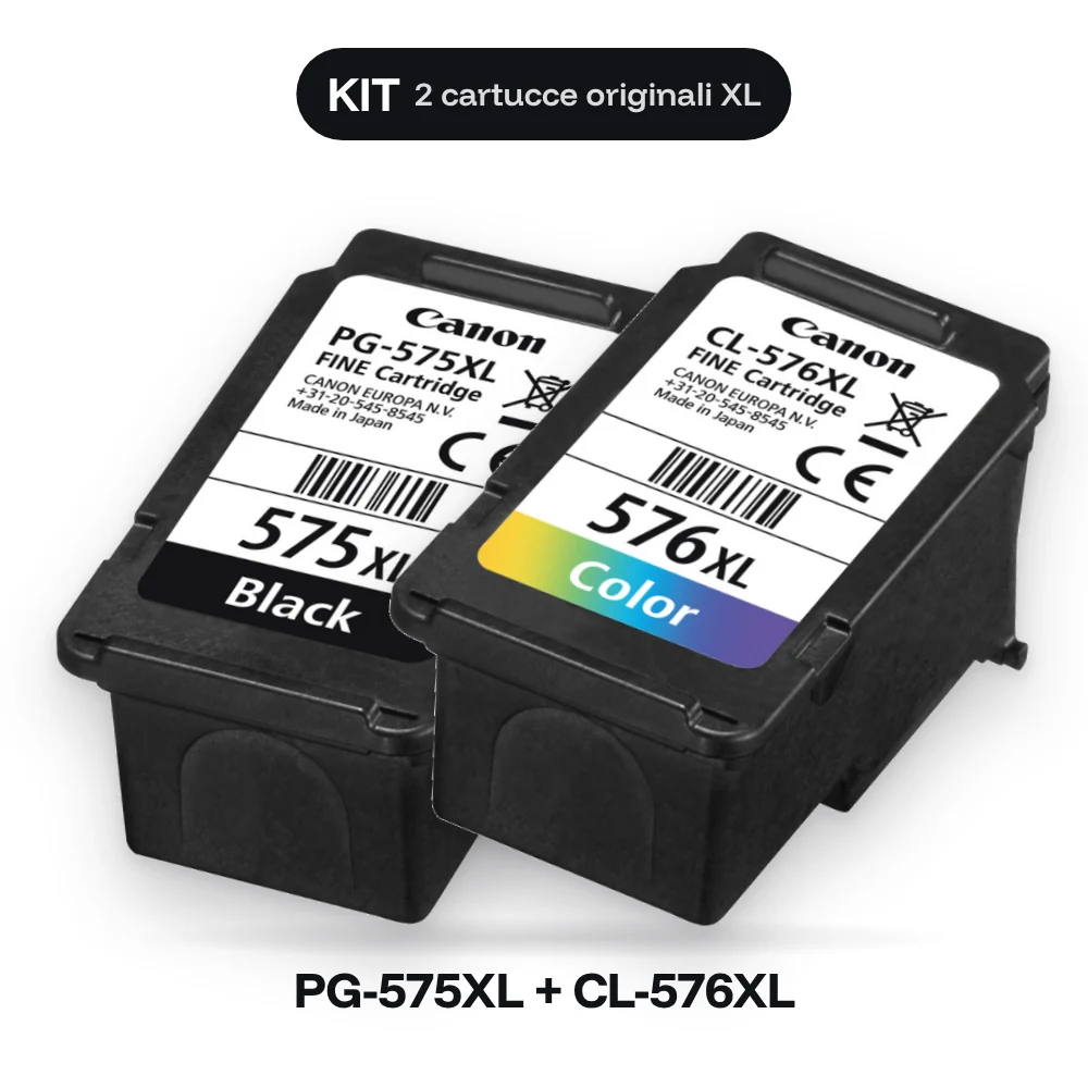 Canon PG-575XL + CL-576XL – Kit nero + colore XL originale